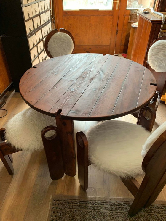 Vintage Dining Chairs & Table by Szedleczky, 1960s, Set of 5 – Dining set (photo 6 of 8)