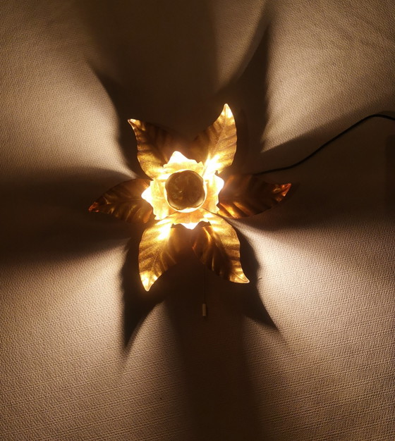 Golden Floral Mid Century Wall light by Hans Kögl – Metal (photo 8 of 12)