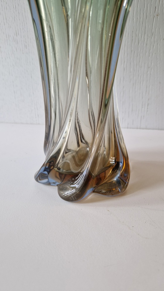 Image 1 of Murano glass vase green orange