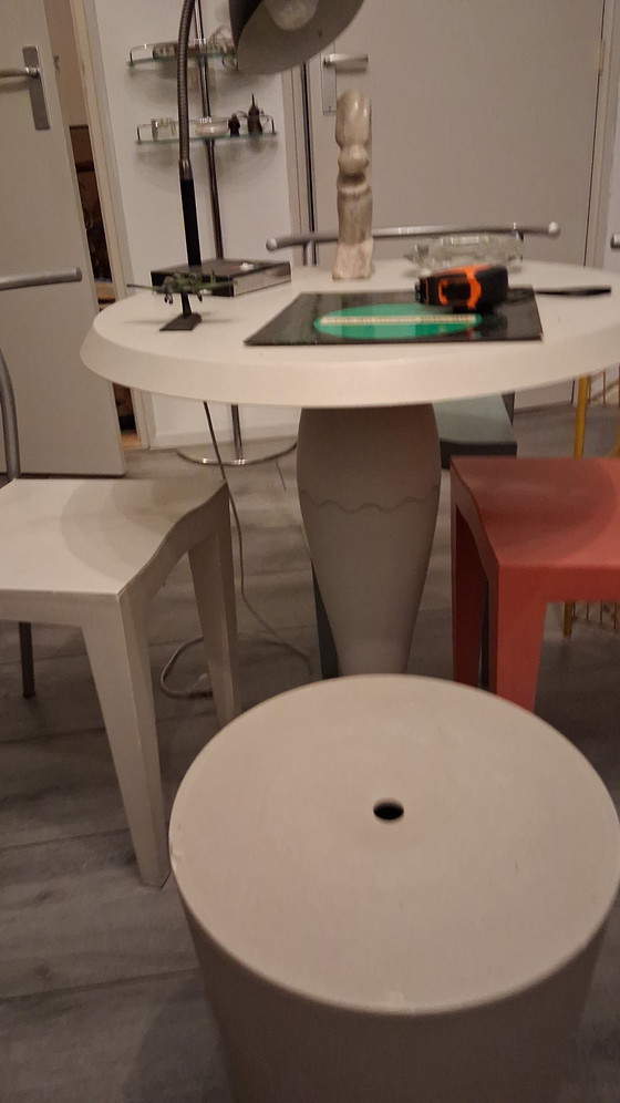 Image 1 of Design set Philippe Starck tafel,krukje en 3 stoelen