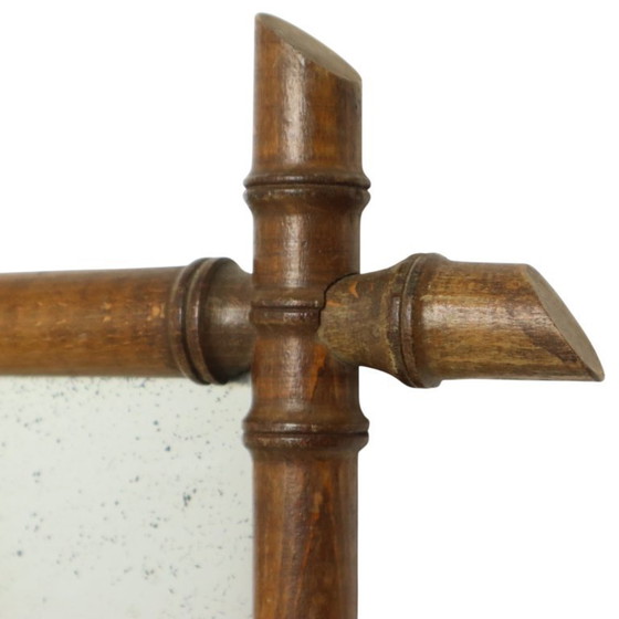 Image 1 of Espejo francés de madera imitación bambú antiguo de 52x39 cm.