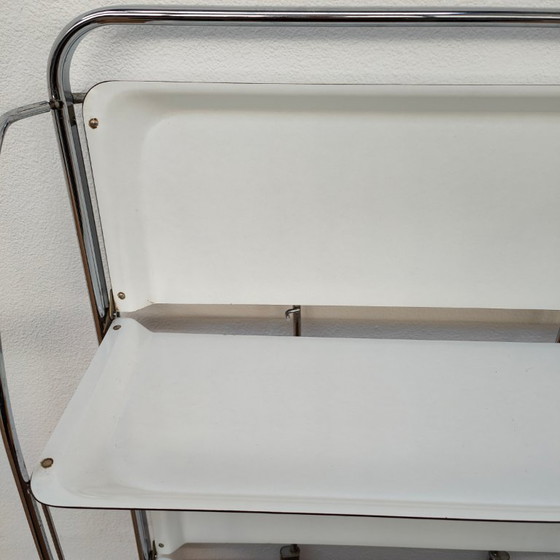 Image 1 of Vintage Barcart Drankkar Trolley Butlerwagen Serveerwagen. Opklapbaar