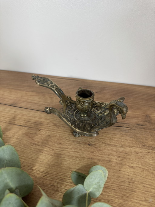 Phonix bronzen handkandelaar