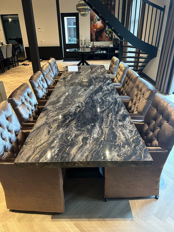 Set da pranzo di lusso Driehoek Meubelen: XL
Tavolo + 10 sedie capitonné, Legno, Marrone (foto 2 di 15)