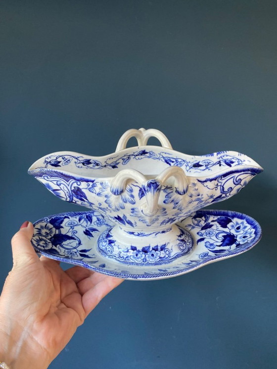 Image 1 of Creil Montreau Flora saucière - rare piece