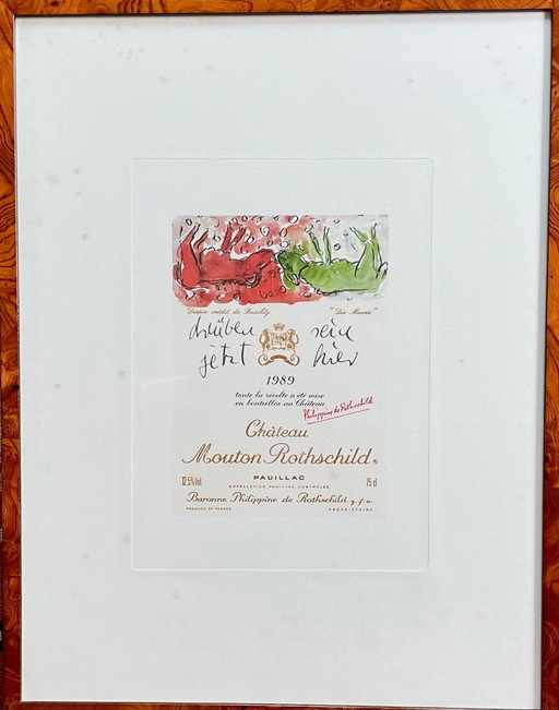 Georg Baselitz Litho van ontwerp Mouton Rothschild