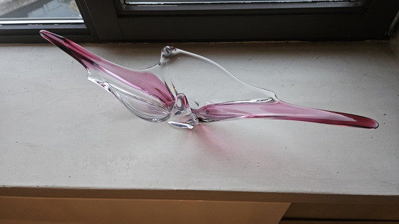 Val Saint Lambert Schale, Schalen, Kristall, Glas, Rosa (Foto 5 von 5)