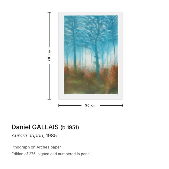 Image 1 of Daniel GALLAIS Aurore Japon Signed lithograph 1985