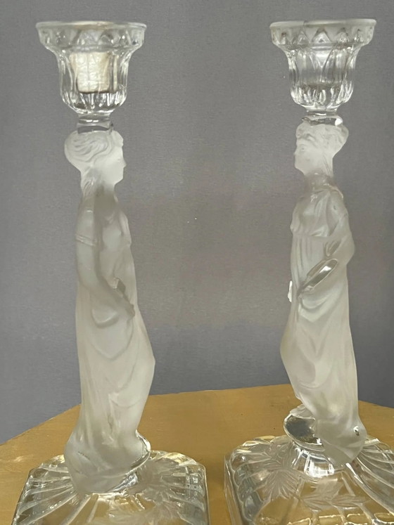 Paire de chandeliers. – Bougeoirs et chandeliers, Crystal, Glass (photo 4 of 8)