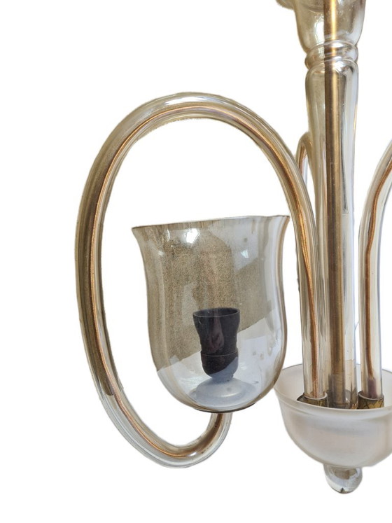 Art Deco kroonluchter van glas, voormalig Tsjecho-Slowakije, jaren 1930 – Metal (photo 5 of 12)