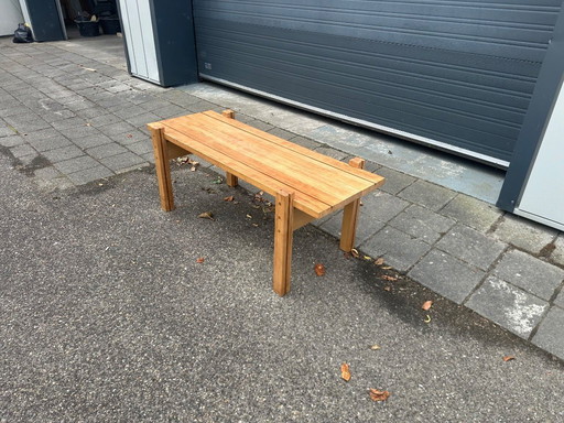 Reconstruction mahogany foyer table France 1960s style Jean Prouvé