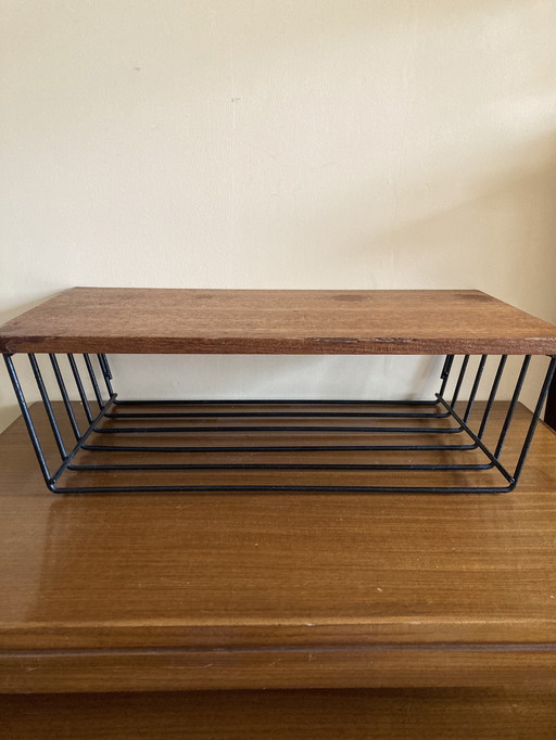 Estantería de pared de teca vintage