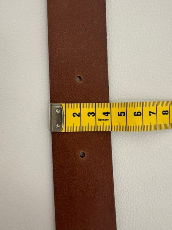 Cintura in pelle Gucci con fibbia a G a testa di cavallo, Portafogli & piccola pelletteria, Nylon, Marrone (foto 3 di 6)