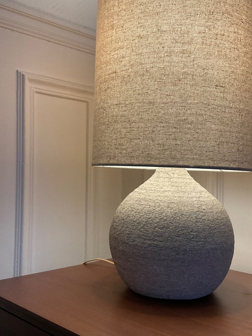 Lámpara de mesa de cerámica artesanal – Francia – circa 1950