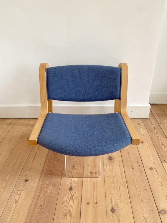 Vintage 4 Danish Wall Chairs + 1 Table Magnus Olesen – Chairs and lounge chairs, Textile, Wood (photo 6 of 14)