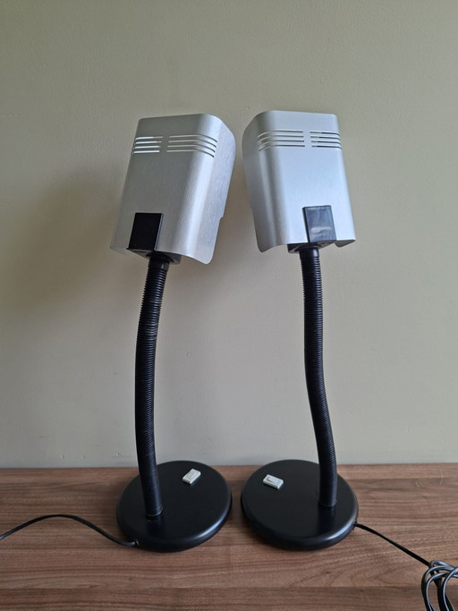 Vintage Italian design, 70s pair of Targetti Sankey Table lamps