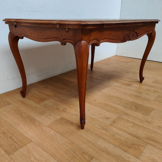 Image 1 of Table à manger de campagne vintage, table à manger extensible