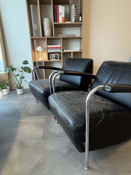 2 x Leolux Scylla (black leather)