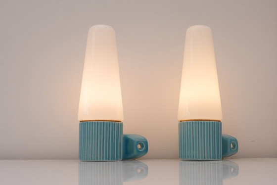 Applique in stile Mid-Century Modern di Sigvard Bernadotte per Ifö, set da 2 pezzi. – Jakobsson, Porcelain (photo 5 of 14)