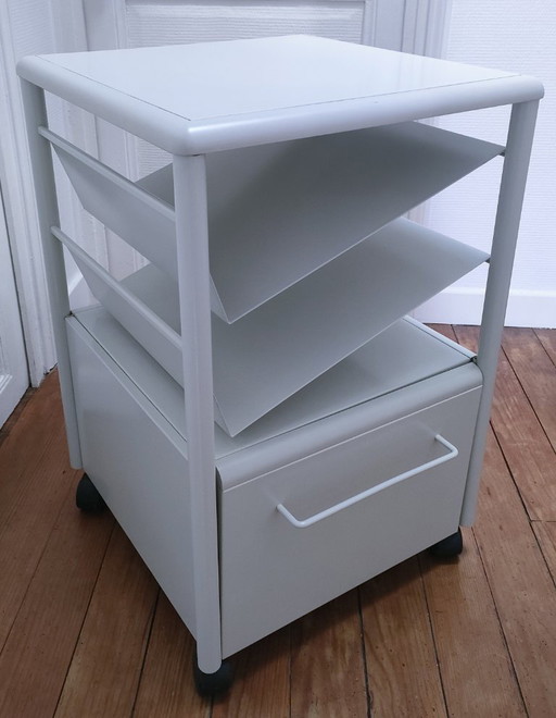 lacquered metal side table by agfa