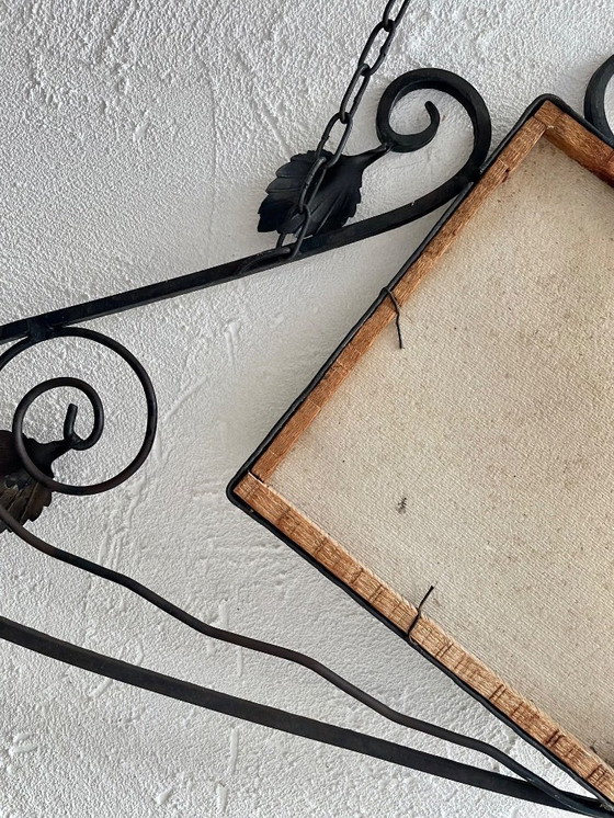 Image 1 of Espejo de hierro forjado Art Déco francés, década de 1930