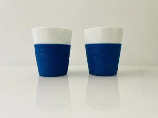 Bodum Bistrobecher 2er-Set blau weiß