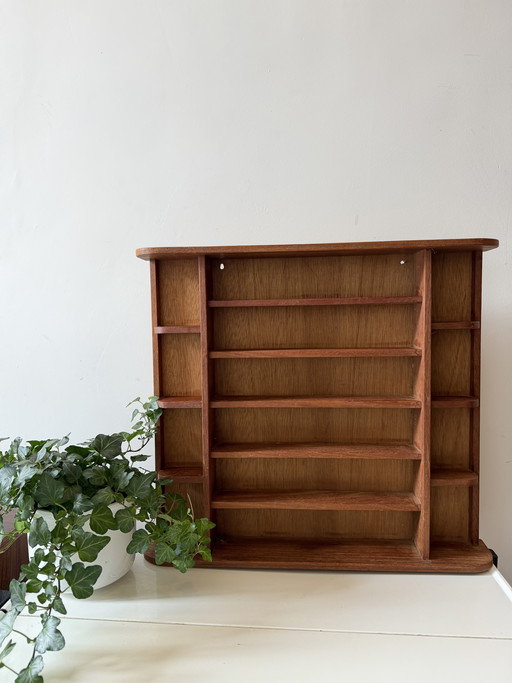 Houten vintage letterbak/wandrek