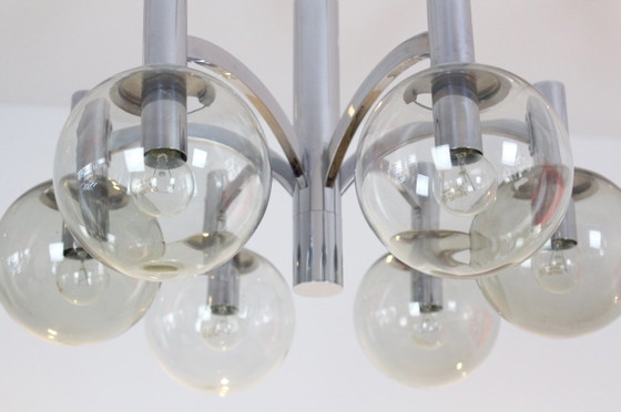 Kronleuchter aus Chrom und Glas von Kaiser Leuchten (Foto 2 von 9)