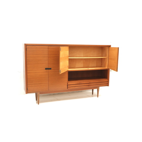 Image 1 of Groot Vintage Highboard Dressoir / Wandmeubel Van Teakhout Uit De Jaren ’60