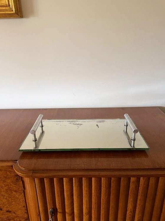 Image 1 of Modernist mirrored tray, France 1960