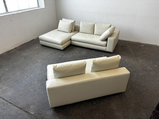 Minotti Hamilton designbank, leren sofa, zo goed als nieuw.