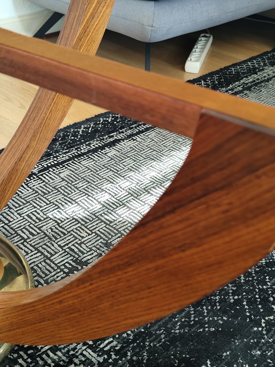 Image 1 of Mid-Century Couchtisch von Wilhelm Renz im Art-Déco-Stil – Glas, Massivholz & Messing