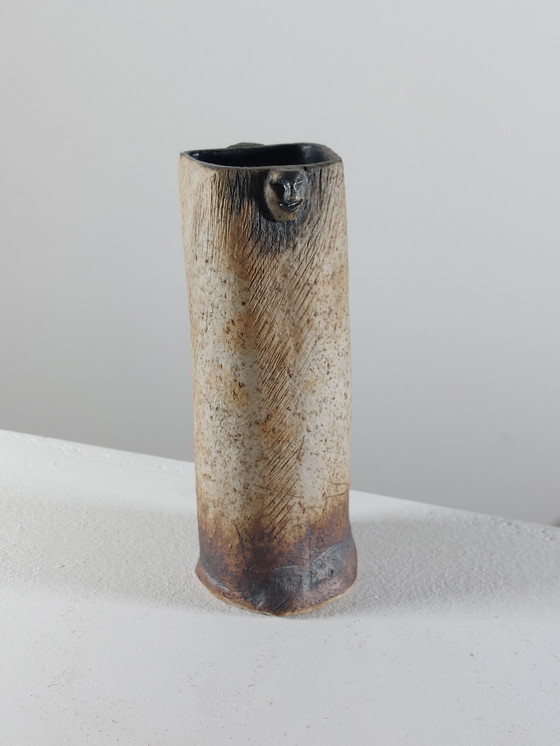 Image 1 of Vaso in ceramica d'artista con decorazione a graffiti vintage di metà secolo