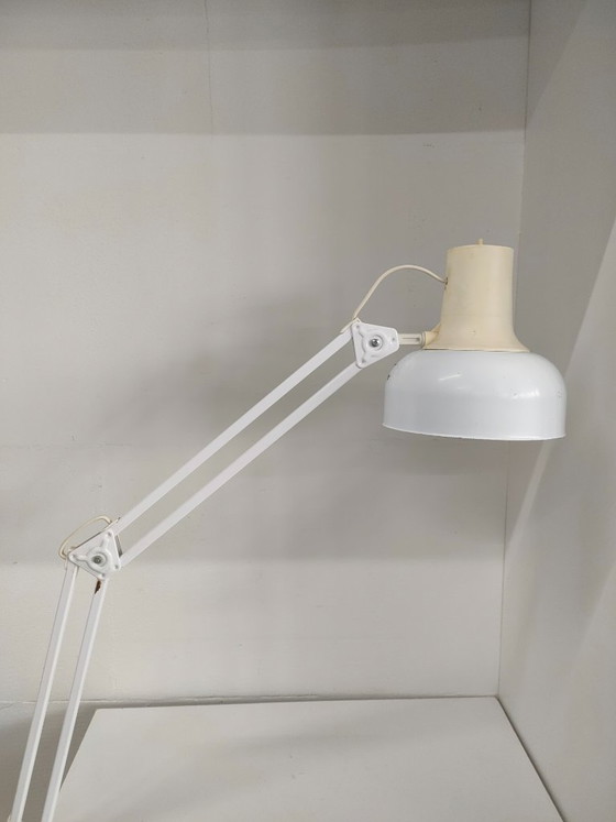Image 1 of Scissor lamp Desk lamp Lival P12 white Finland 1970s