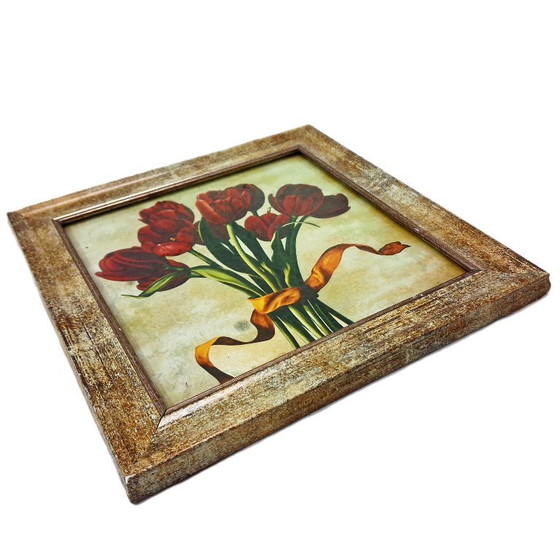 Image 1 of Piccola stampa artistica incorniciata, tulipani