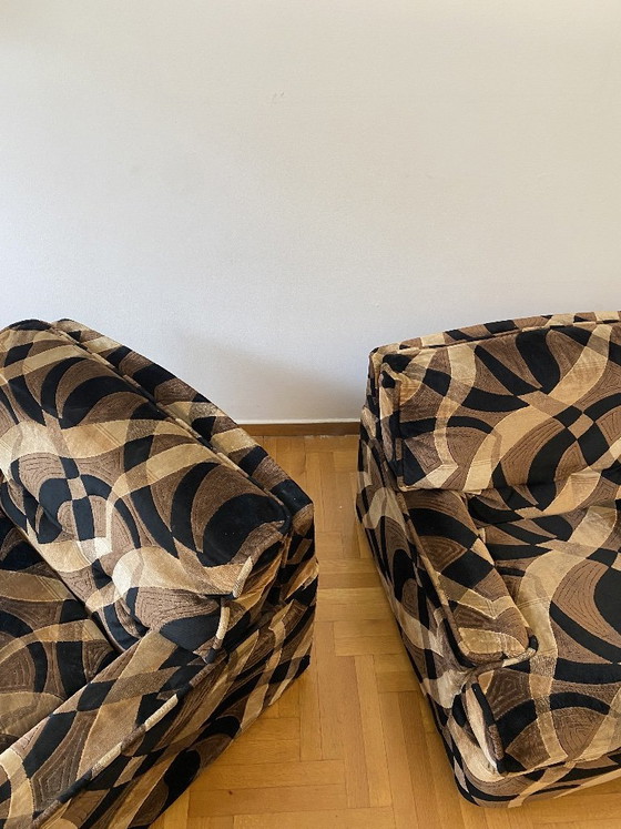 Image 1 of Poltrone Gerard Guermonprez anni '70 Velluto Vintage Midcentury Hollywood