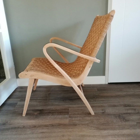 Image 1 of Mid Century Fauteuil Met Zitting Van Zeegraskoord