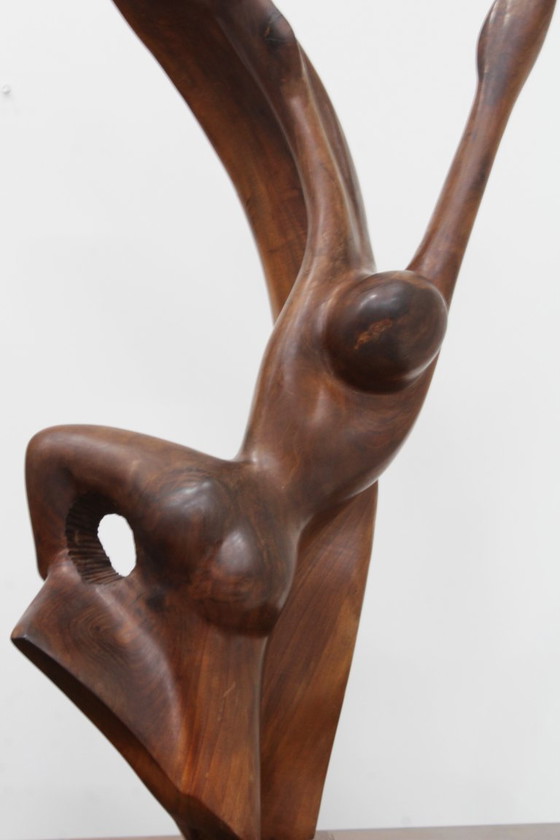 Image 1 of Vintage mahoniehouten sculptuur Frank Coronado+