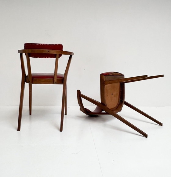 Image 1 of Raro conjunto de sillas modelo 209 (2) de Ligna Thonet, década de 1940