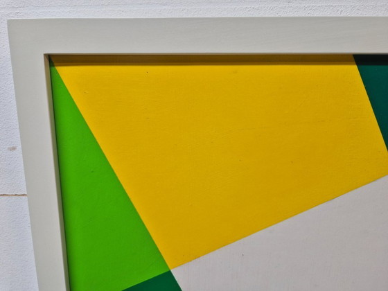 Image 1 of Frédéric Belser, Swiss, born in Geneva in 1929, oil on canvas, geometric abstraction, 40 x 40 cm