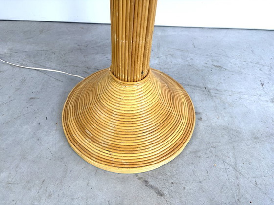 Lampada da terra vintage a palma, anni '70 - di Mario Lopez Torres, Lampade da terra, Rattan, Beige (foto 9 di 12)