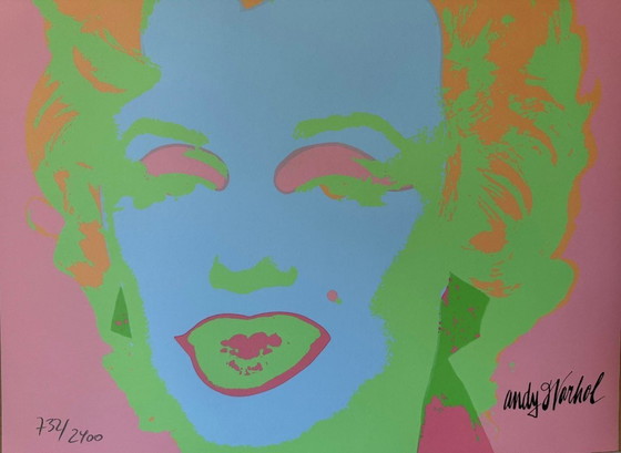 Image 1 of 1986 Carnegie Museum of Art After Andy Warhol "Light Blue - Hand Numbered" Lithograph