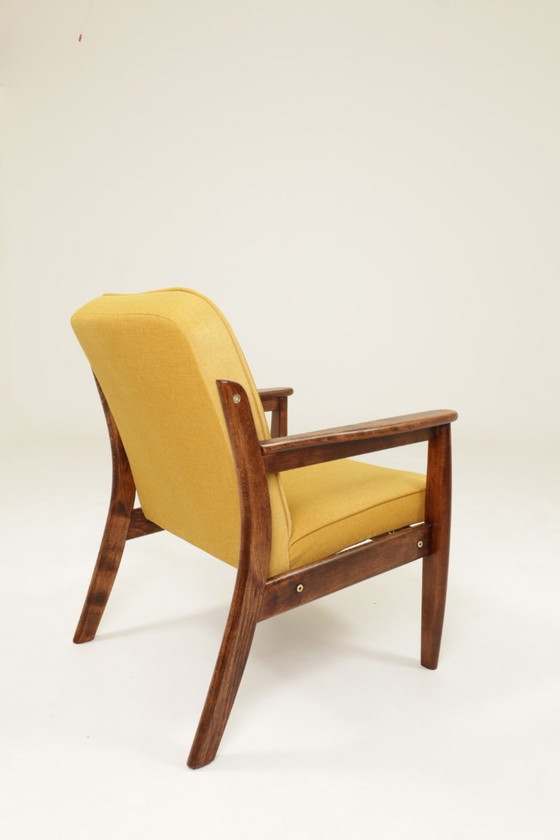 Image 1 of Vintage armchair yellow mellow velvet 1960 modern design 