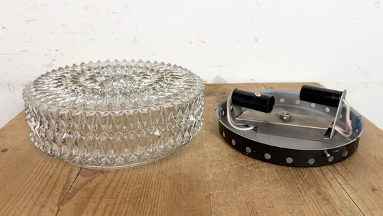 Image 1 of Vintage Glass Wall or Ceiling Light from Elektroinstala, 1970s
