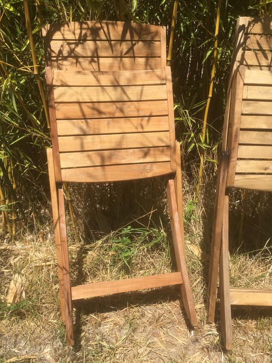 Image 1 of Paar vintage opvouwbare tuinstoelen