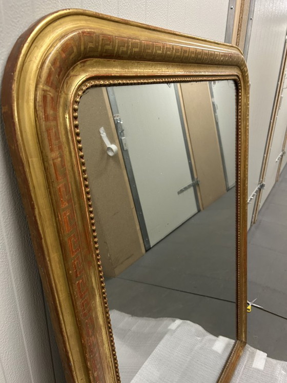 Image 1 of Large Antique Mantelpiece Mirror in Louis Philippe style - Gold - 141 x 103 cm.