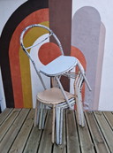Set di 5 sedie in metallo di René Herbst per Mobilor, 1950