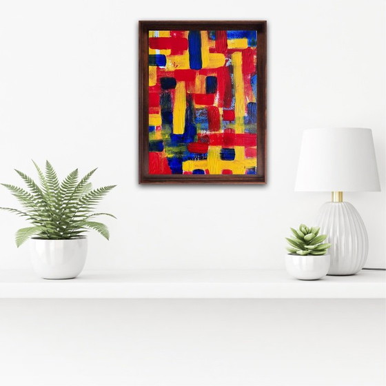 Image 1 of Abstract acrylschilderij 40x30cm.