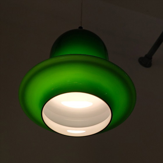 Image 1 of Lampada a sospensione vintage Raak in vetro verde