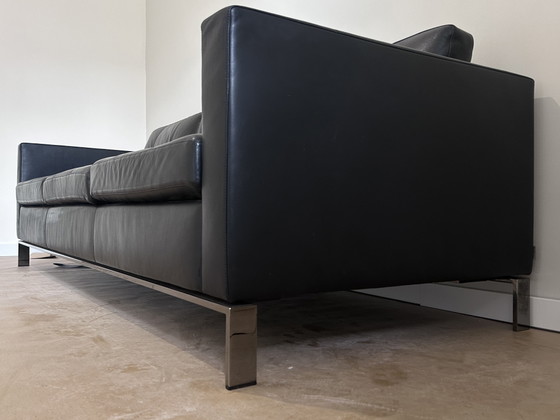 Walter Knoll Foster 502 3 Persoonsbank Zwart Leer – Banken, Leather, Chrome (photo 4 of 5)